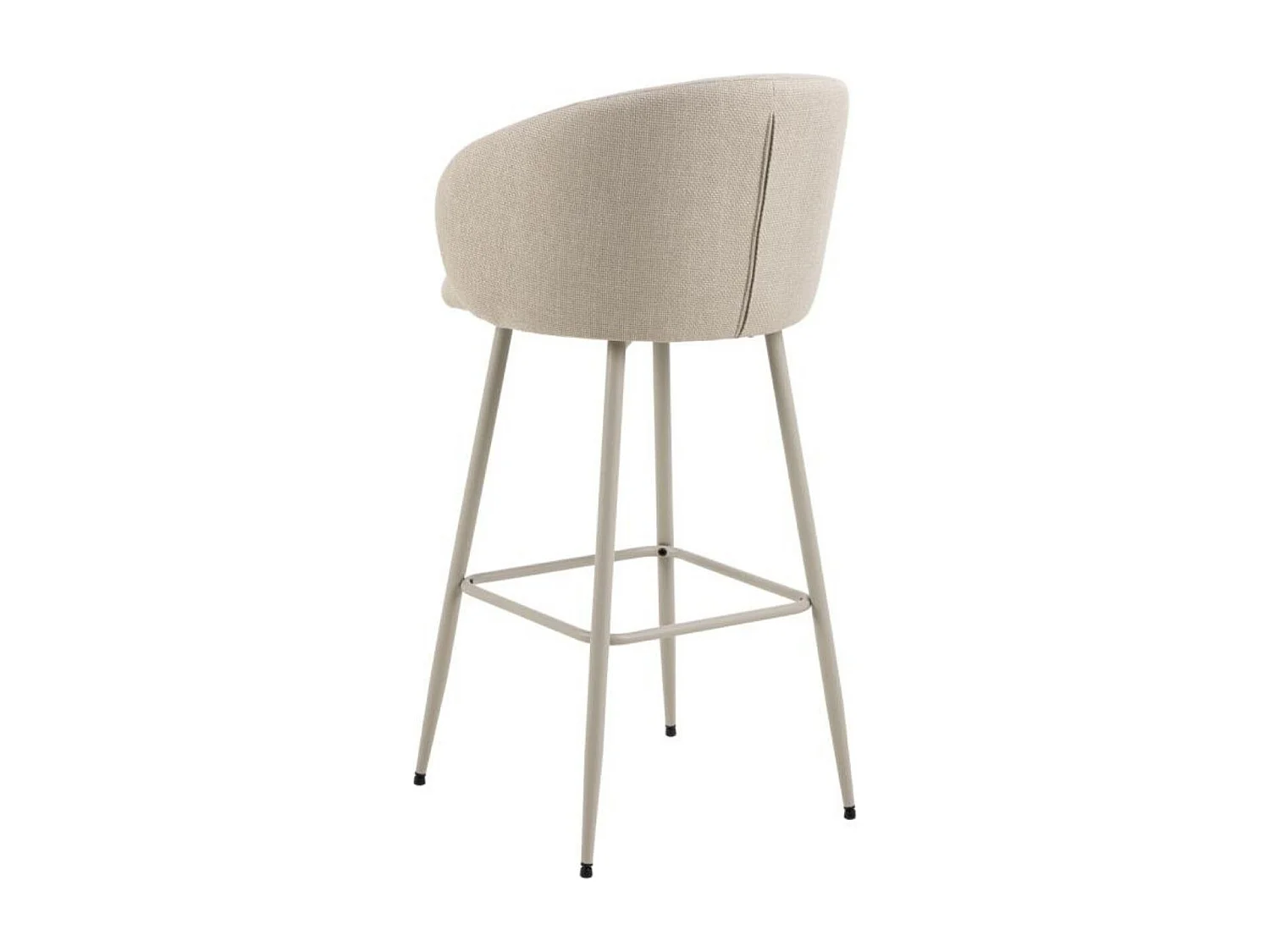 Tabourets de bar avec accoudoirs en tissu beige (lot de 2) - BLAIR