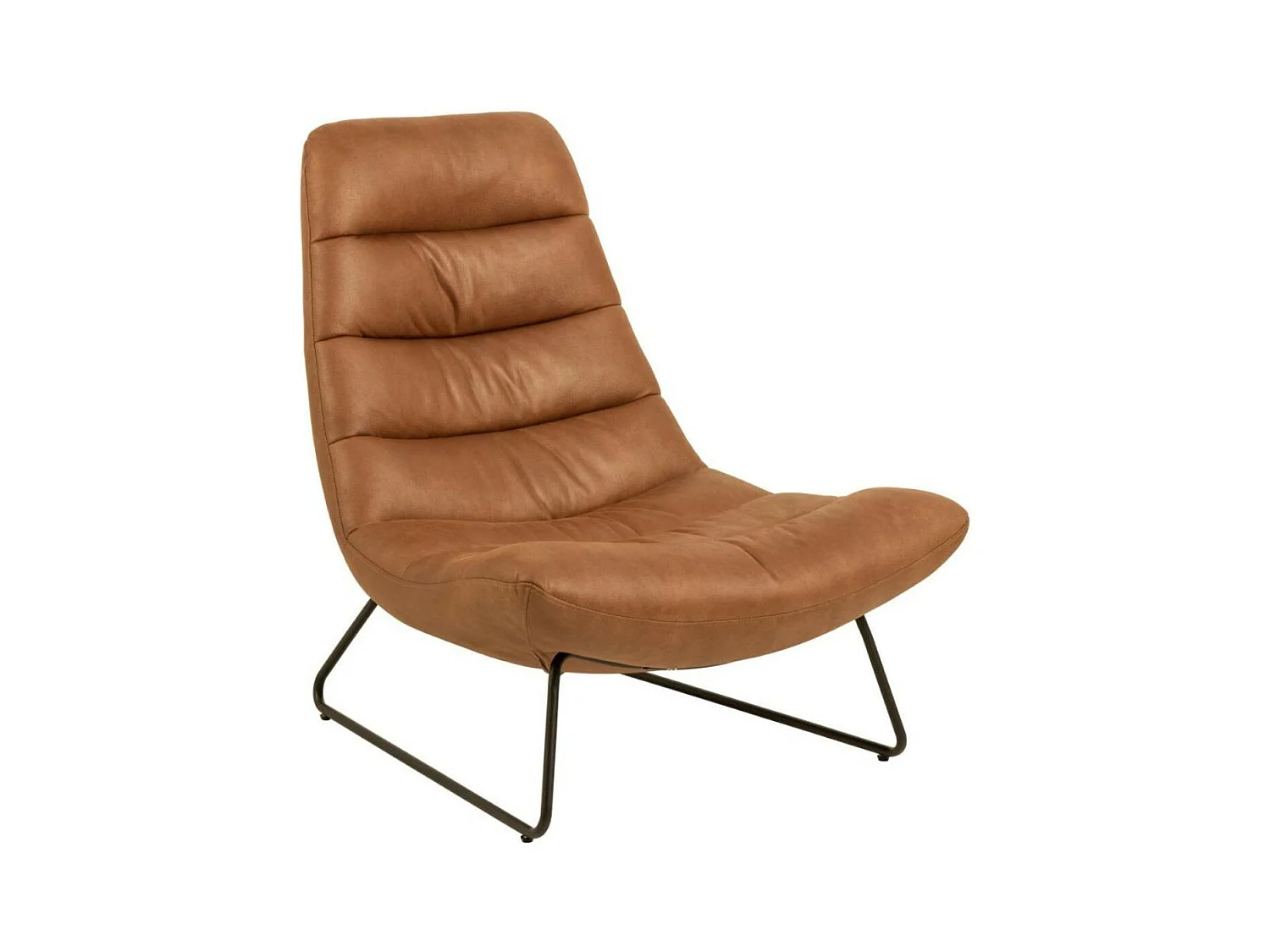 Fauteuil lounge en simili cognac - WESTON