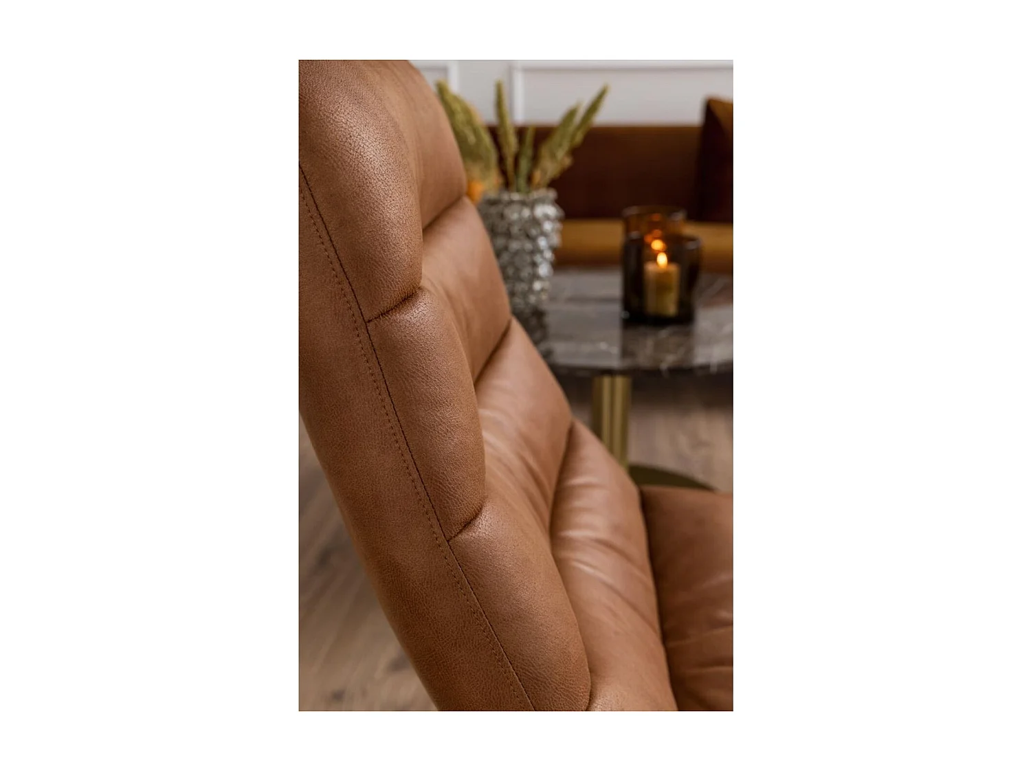 Fauteuil lounge en simili cognac - WESTON