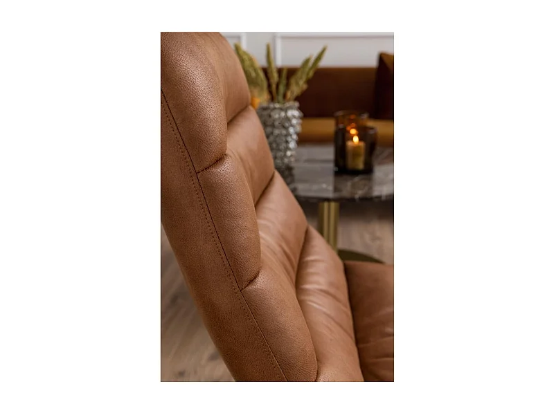 Fauteuil lounge en simili cognac - WESTON