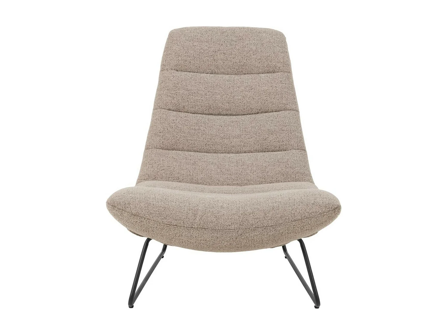 Fauteuil lounge en tissu bouclette beige - WESTON
