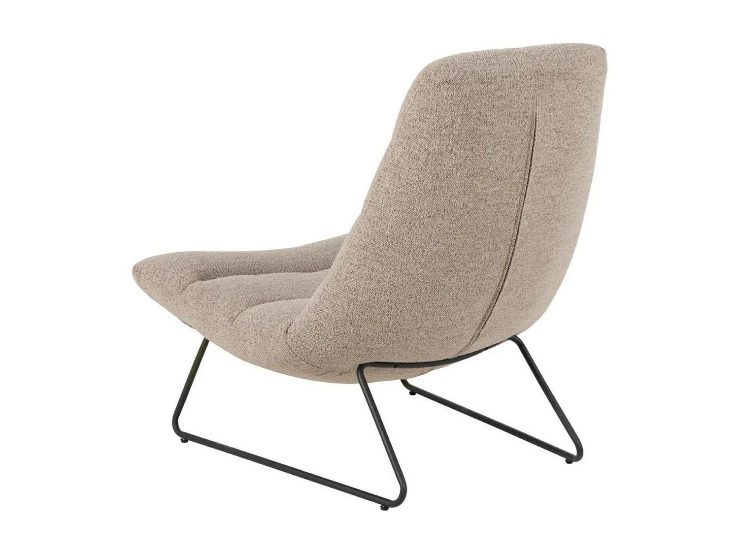 Fauteuil lounge en tissu bouclette beige - WESTON
