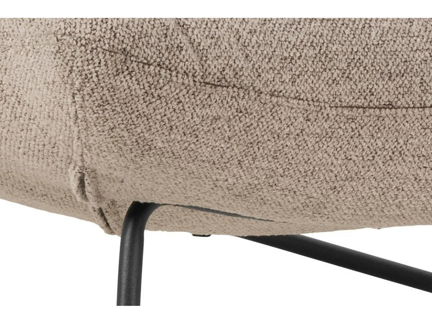 Fauteuil lounge en tissu bouclette beige - WESTON