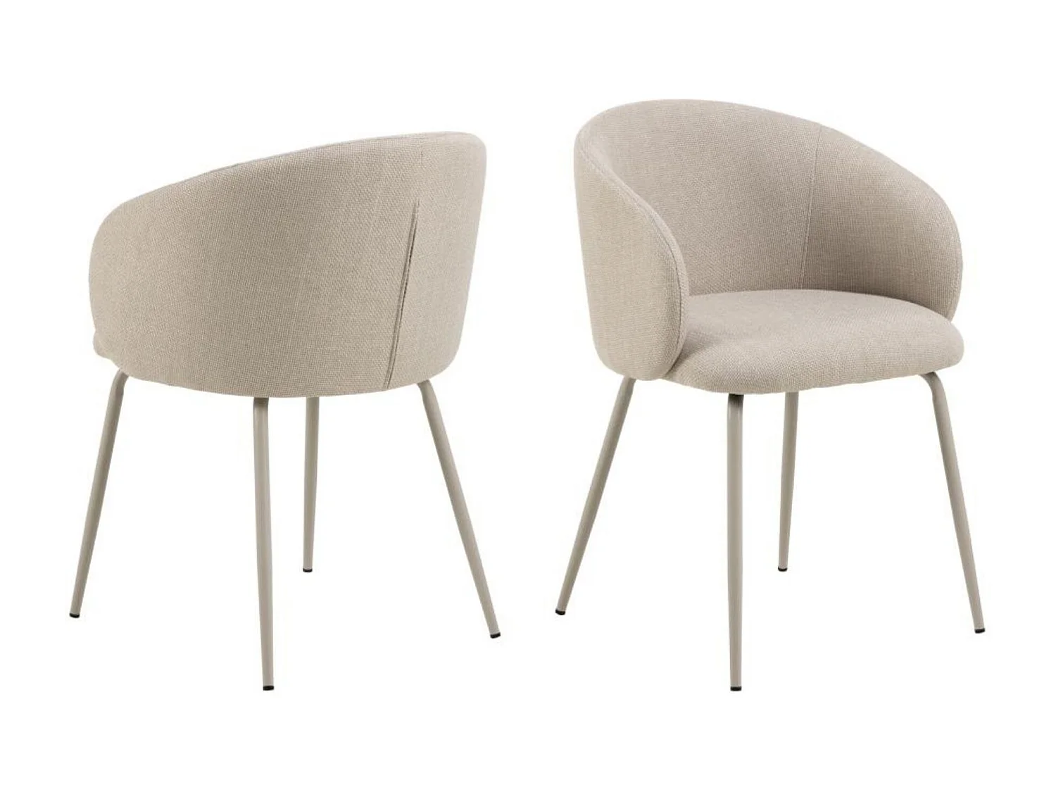 Chaises de salle à manger en tissu beige (lot de 2) - BLAIR