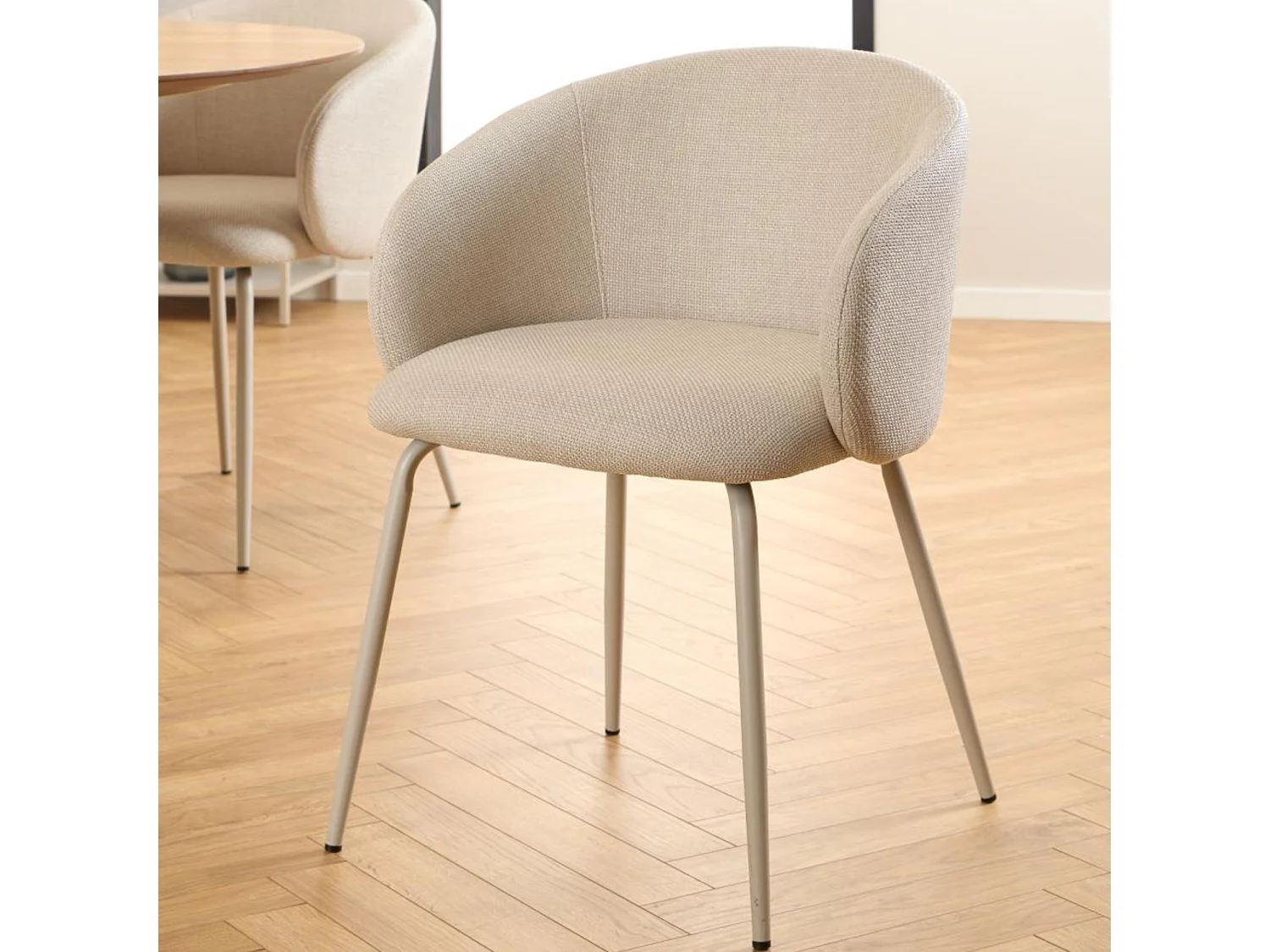 Chaises de salle à manger en tissu beige (lot de 2) - BLAIR