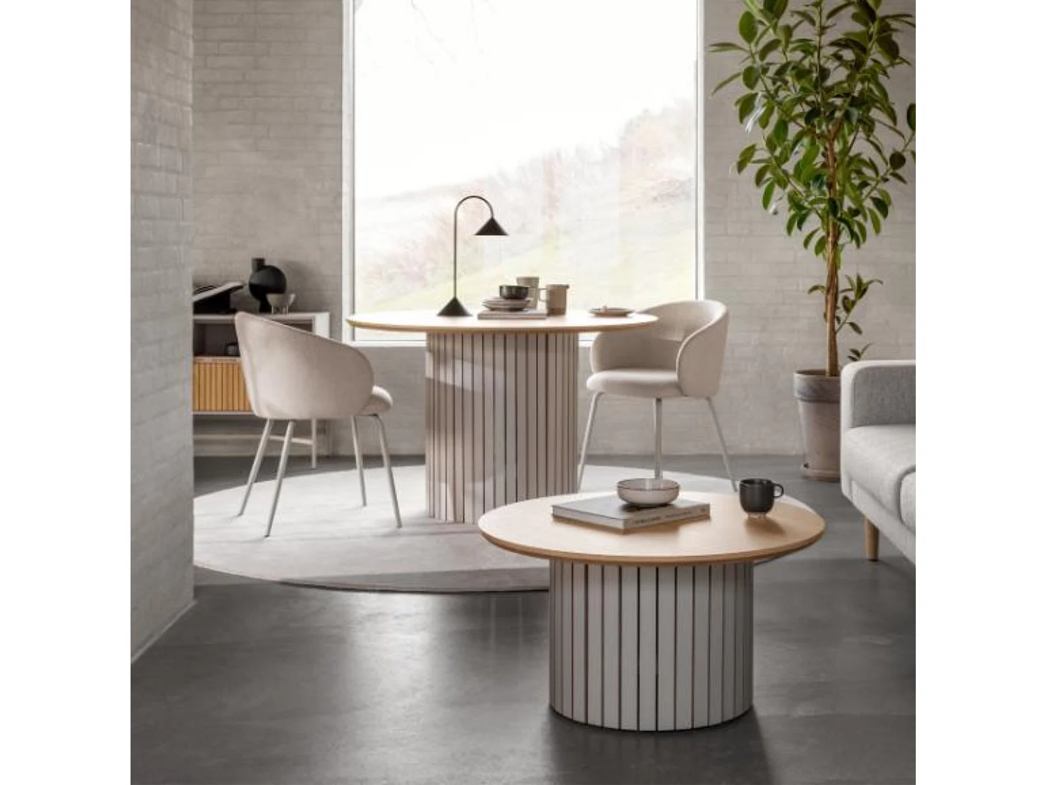 Chaises de salle à manger en tissu beige (lot de 2) - BLAIR