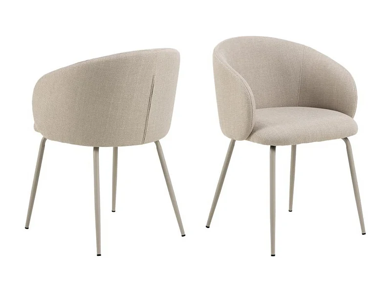 Chaises de salle à manger en tissu beige (lot de 2) - BLAIR