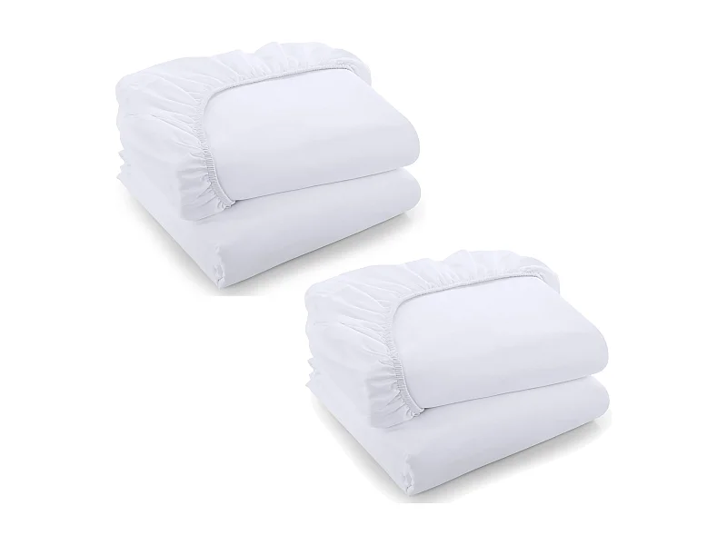 Starter Pack - Juego de 2 sábanas bajeras y 2 ajustables de 60x120cm en algodón orgánico