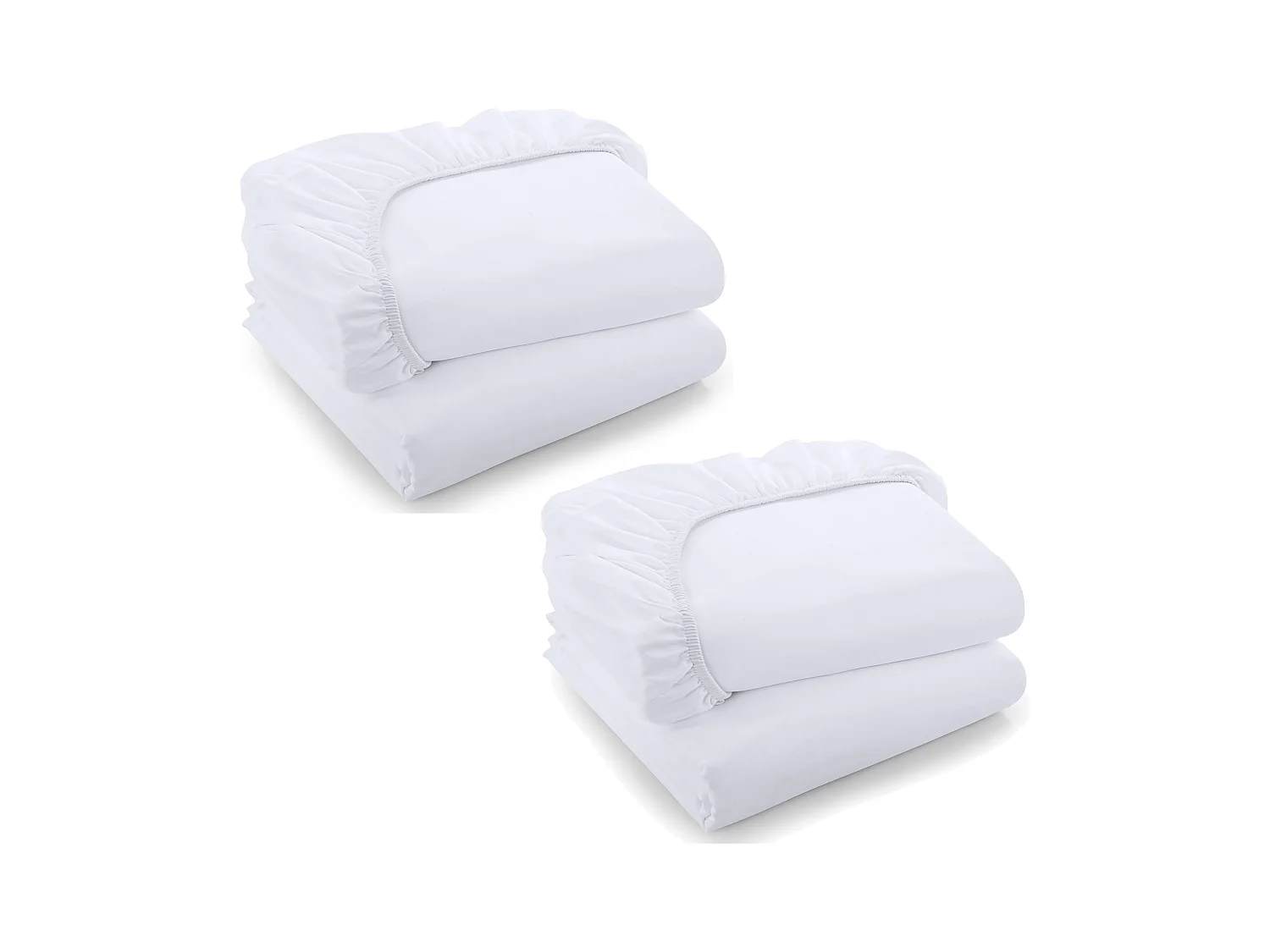 Starter Pack - 2er-Set Spannbettlaken und 2er-Set Matratzenschoner 60x120cm aus Bio-Baumwolle