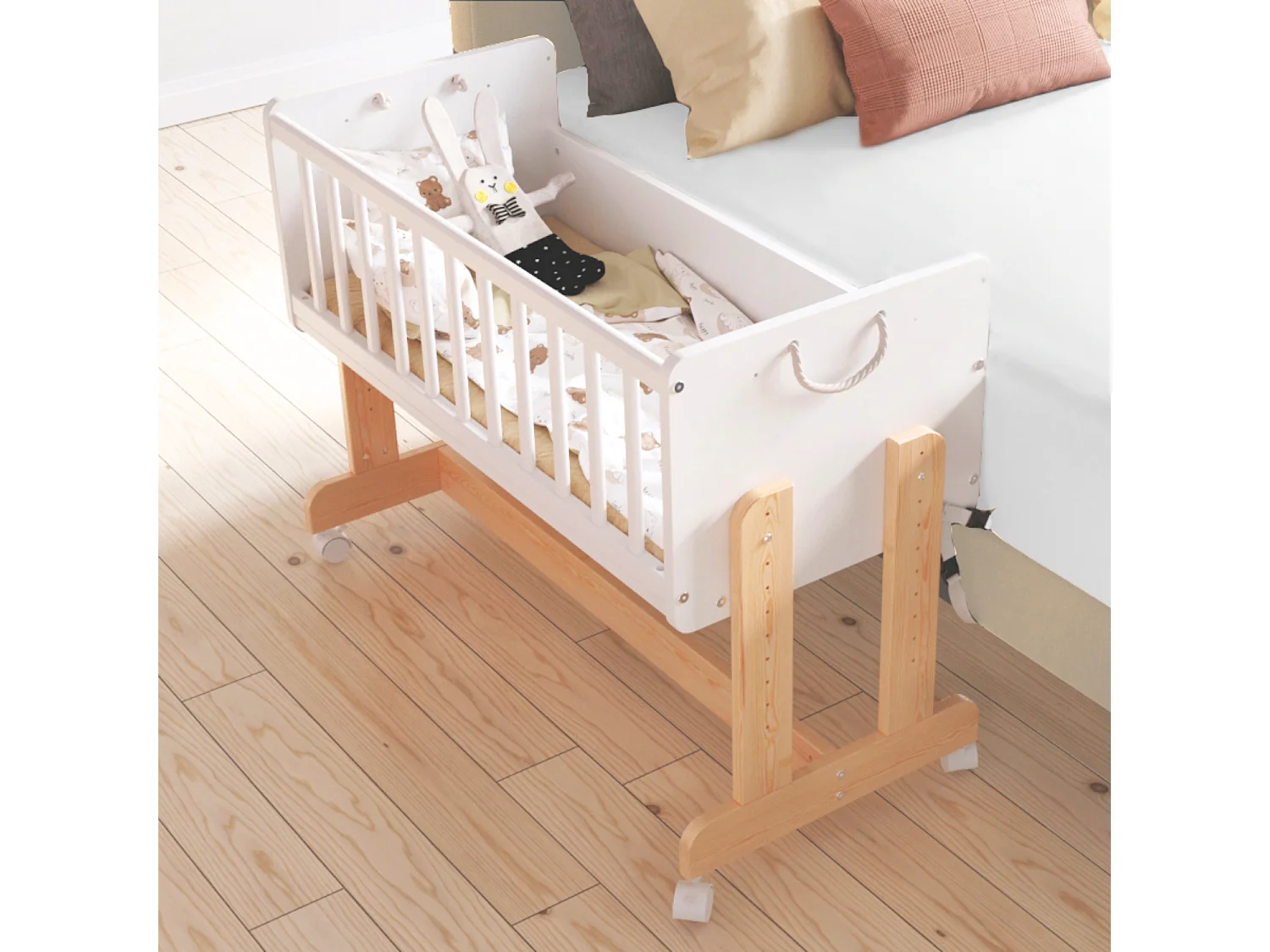 Cuna Colecho 5 en 1 - ORNELLA - Colchón incluido