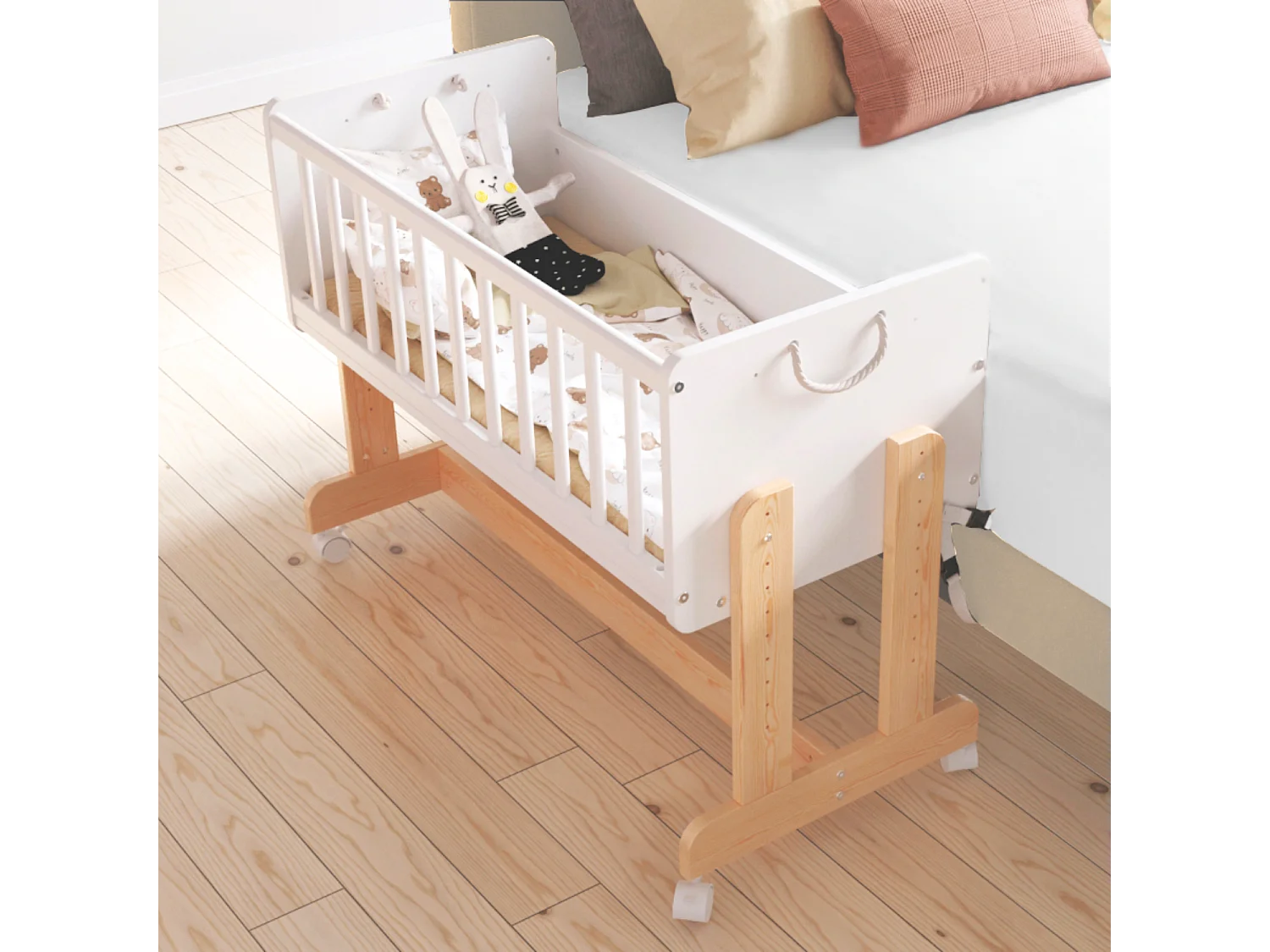 Cuna Colecho 5 en 1 - ORNELLA - Colchón incluido