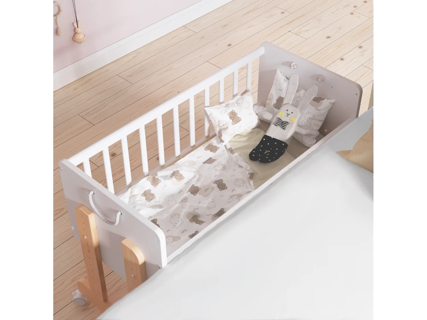 Cuna Colecho 5 en 1 - ORNELLA - Colchón incluido