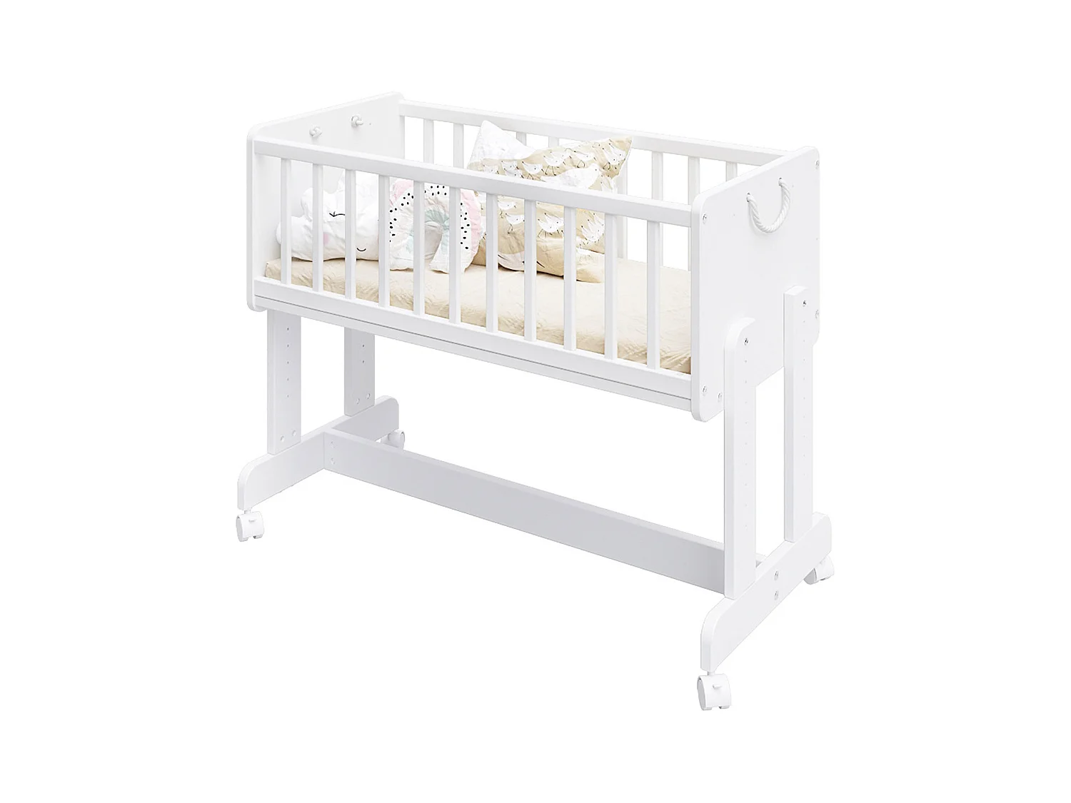 Berceau Lit Cododo 5 en 1 - ORNELLA - Matelas inclus - Blanc
