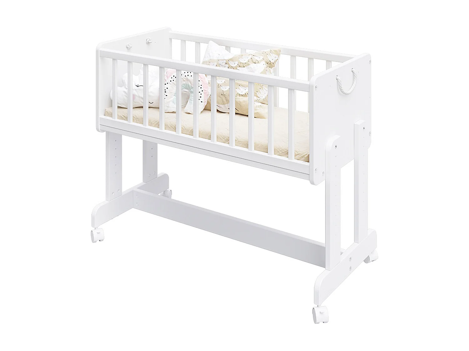 Berceau Lit Cododo 5 en 1 - ORNELLA - Matelas inclus - Blanc