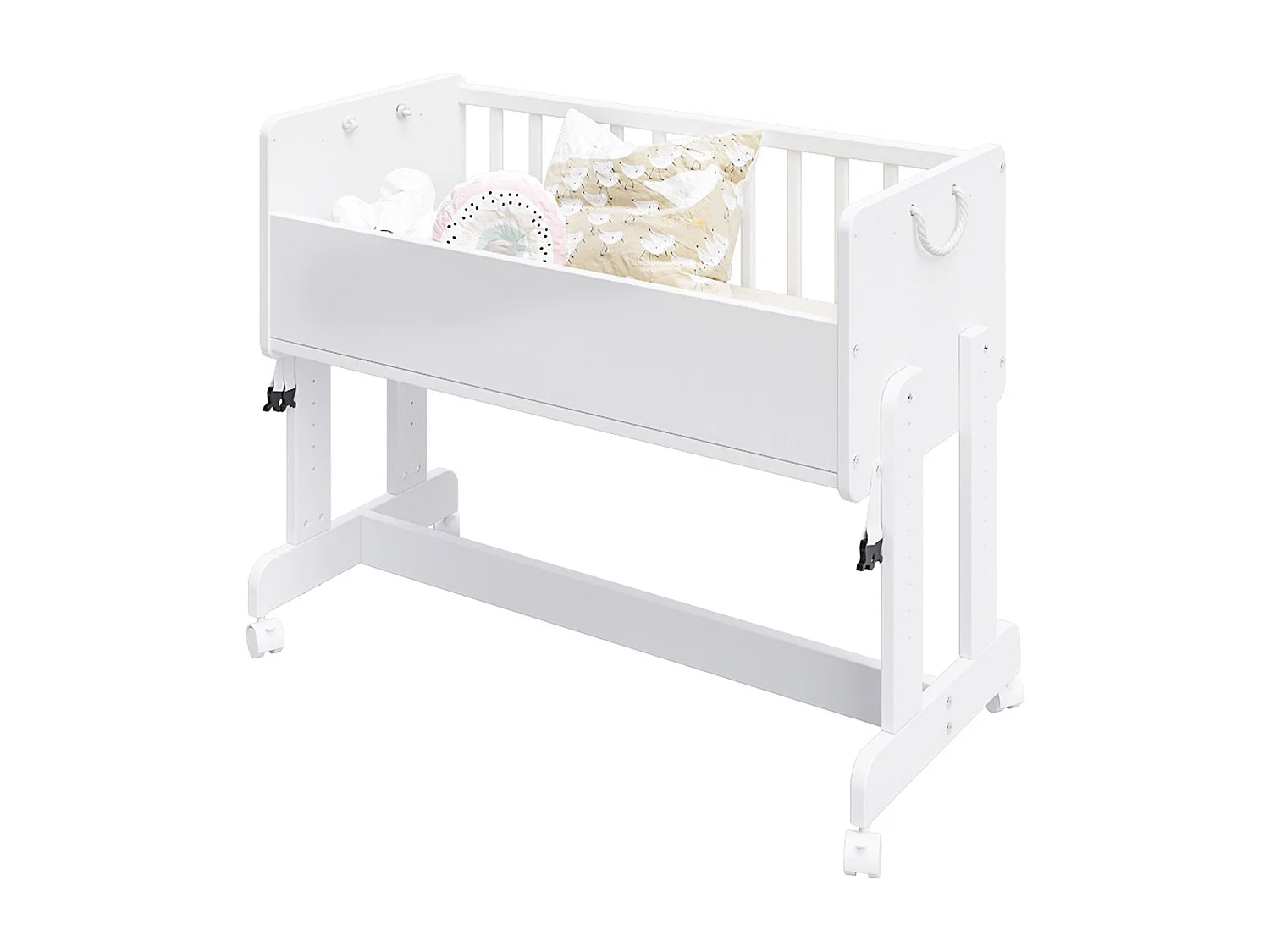 Berceau Lit Cododo 5 en 1 - ORNELLA - Matelas inclus - Blanc