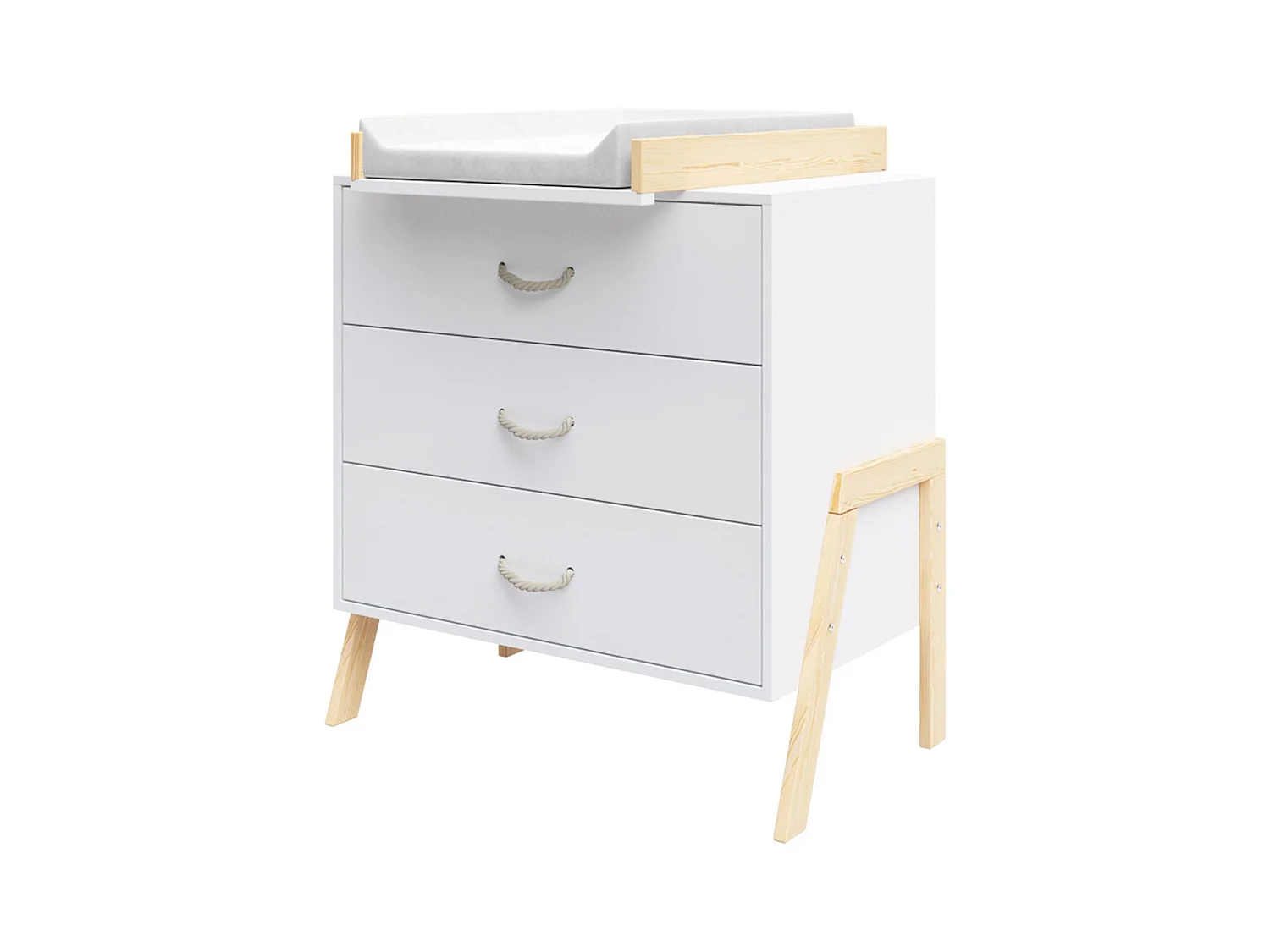 Commode à Langer 3 tiroirs - Table à Langer Amovible et Matelas - LIV