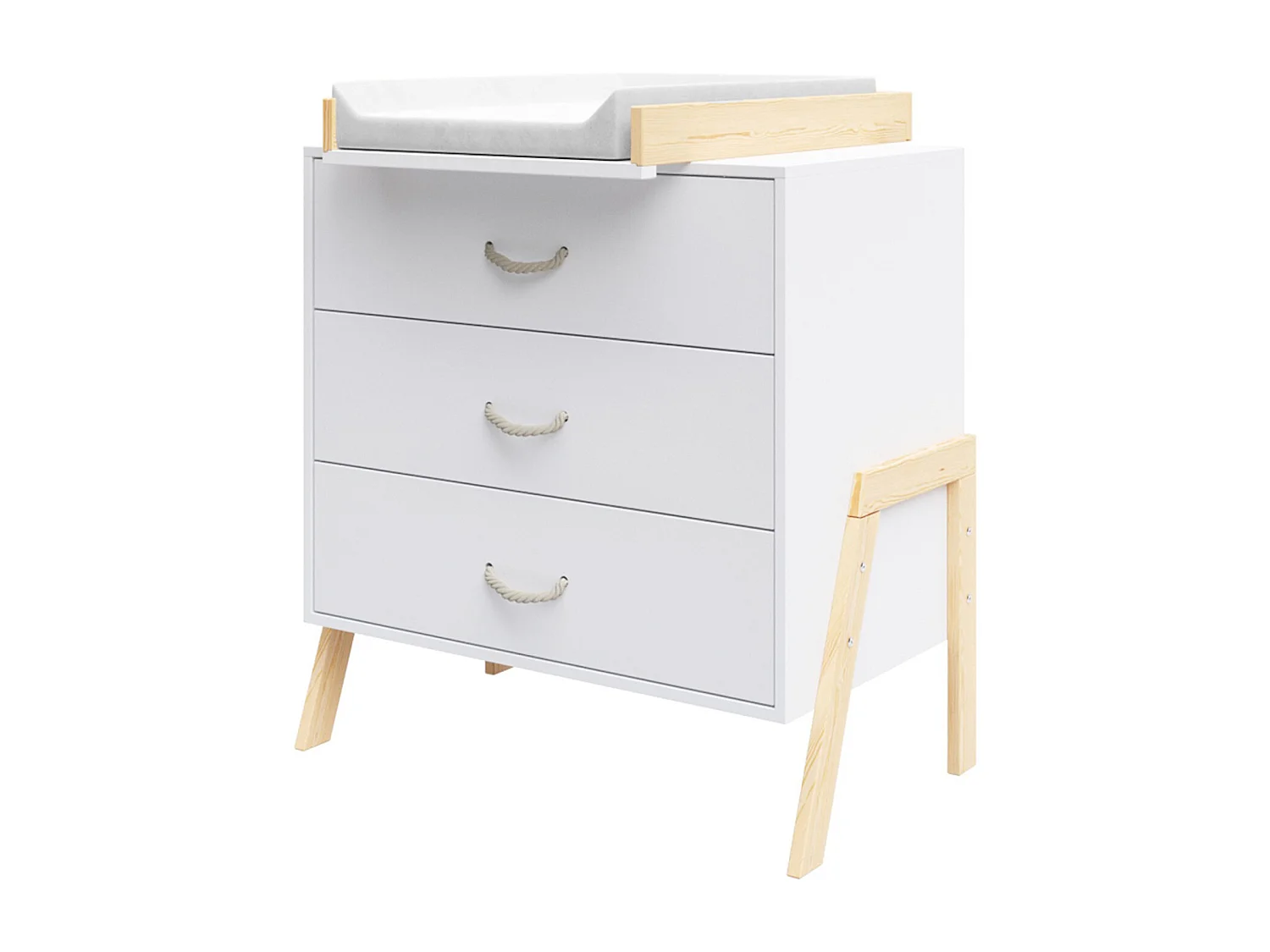 Commode à Langer 3 tiroirs - Table à Langer Amovible et Matelas - LIV