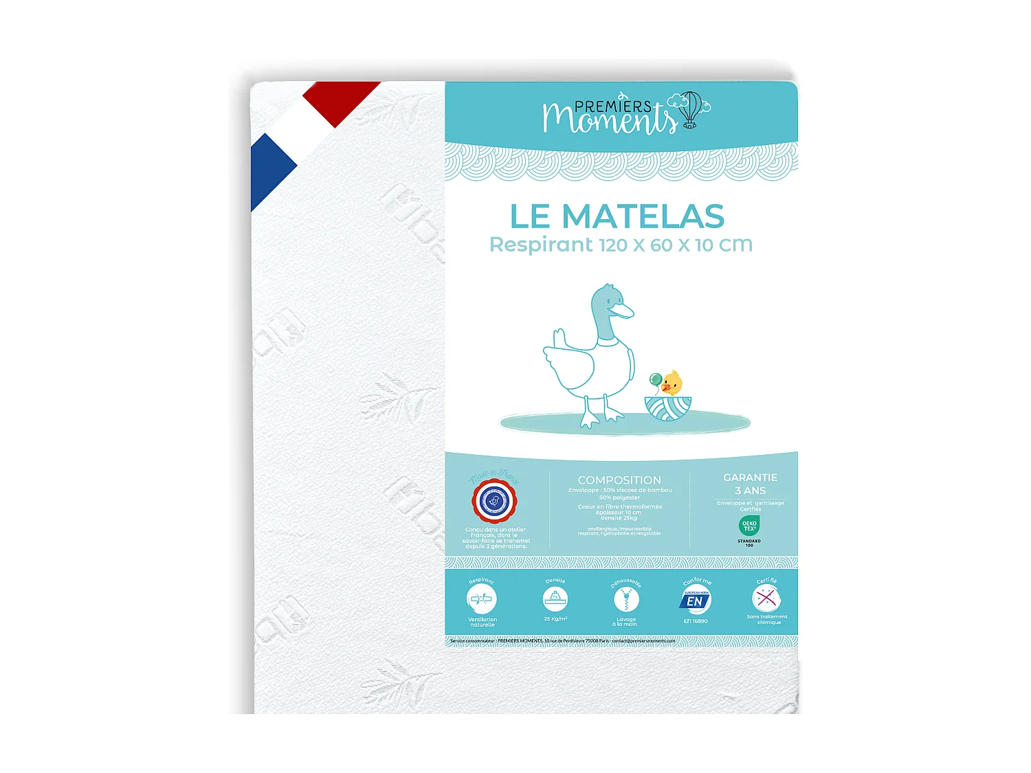 Matelas 60x120 cm Respirant