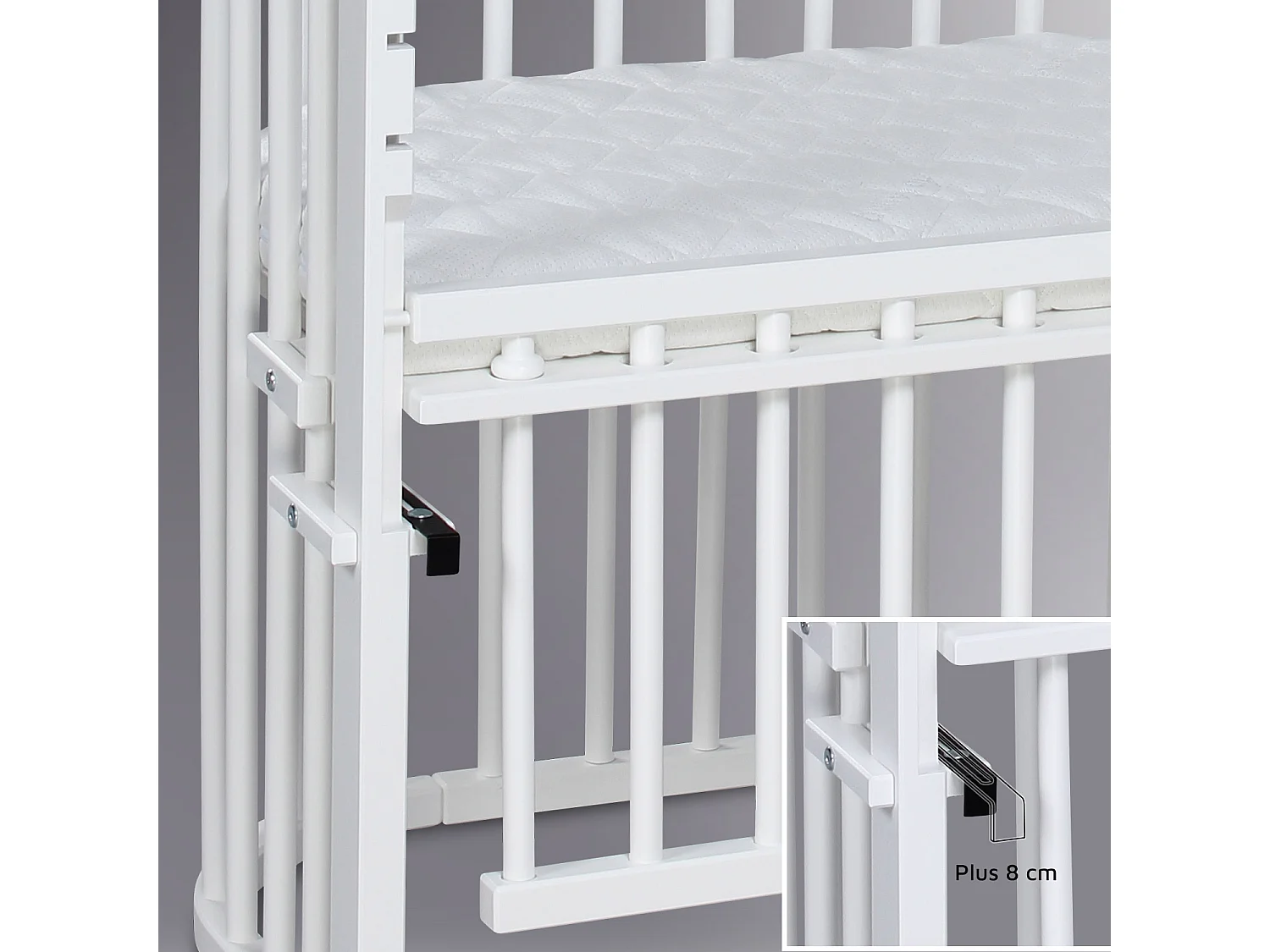 Grand Lit berceau Cododo Blanc avec matelas - Maxi Comfort +