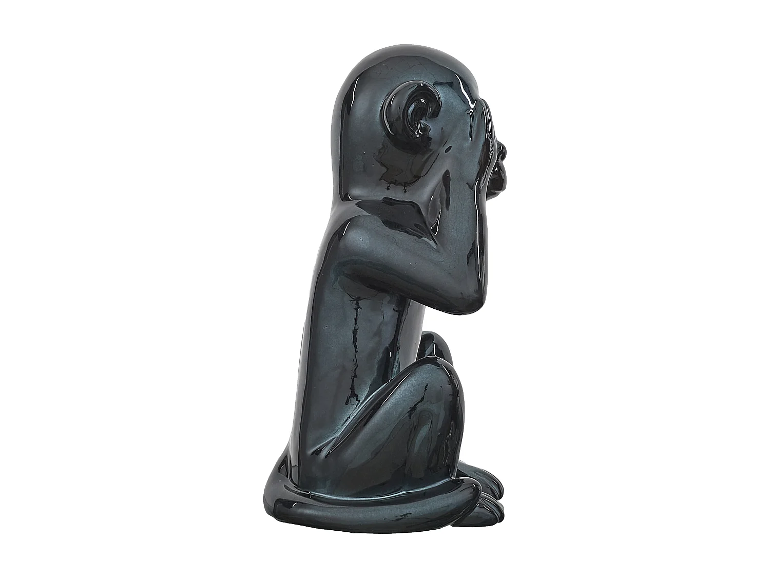 Statue Singe Noir H30cm Noir