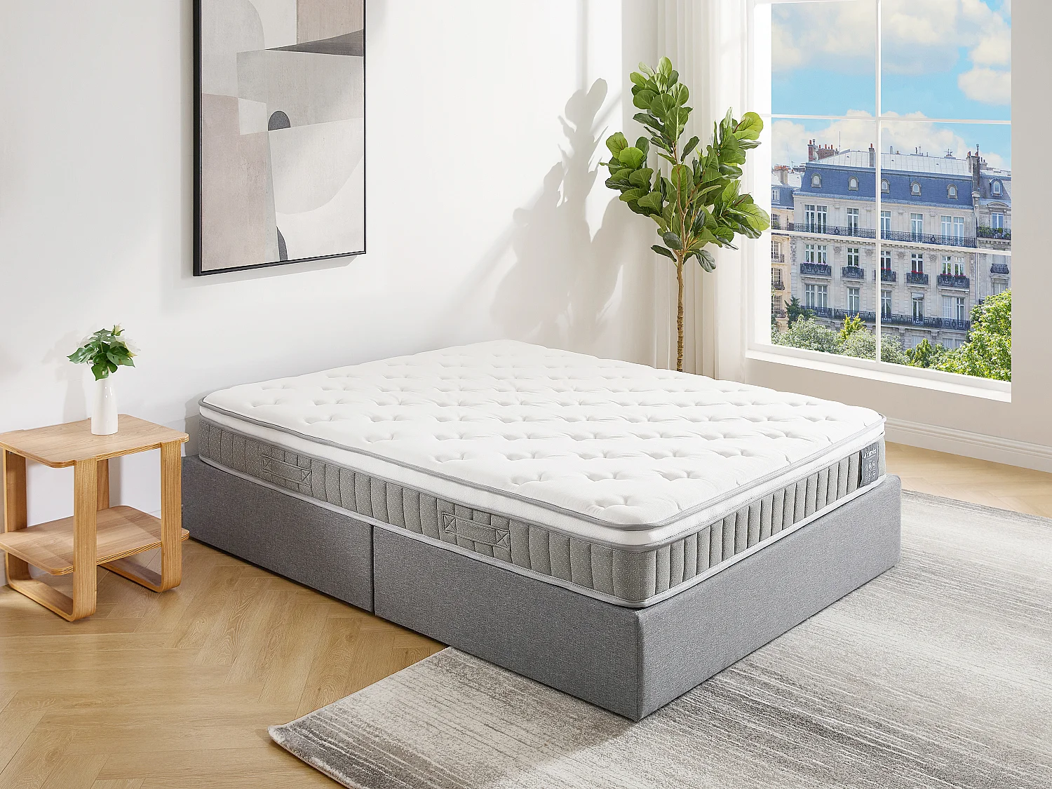 Matelas 160 x 200 cm ressorts ensachés et accueil mémoire de forme ép.21cm - VITOGO de YSMÉE