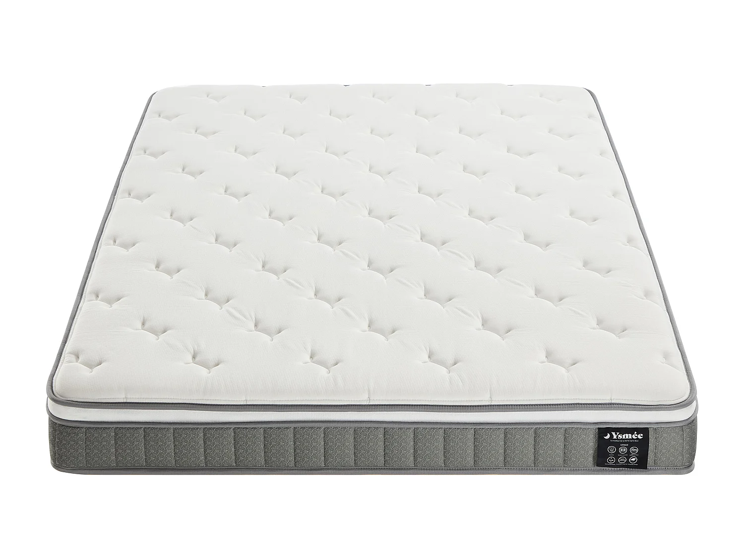 Matelas 180 x 200 cm ressorts ensachés et accueil mémoire de forme ép.21cm - VITOGO de YSMÉE