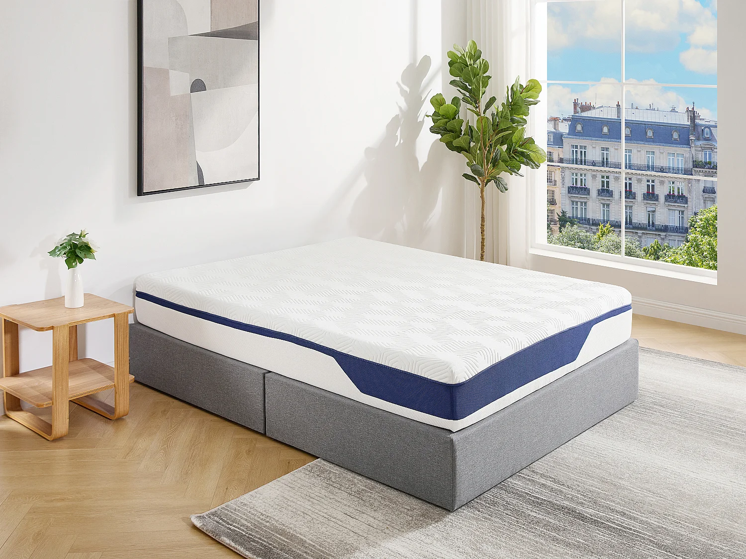 Matelas 140 x 190 cm mousse HD 7 zones et accueil gel à mémoire de forme déhoussable ép.22cm - FAGANI de YSMÉE