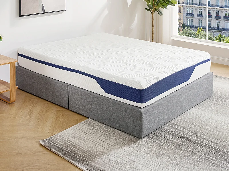 Matras 160 x 200 cm HD-schuim 7 comfortzones toplaag met gel vormgeheugen en afneembare hoes, dikte 22 cm - FAGANI van YSMÉE