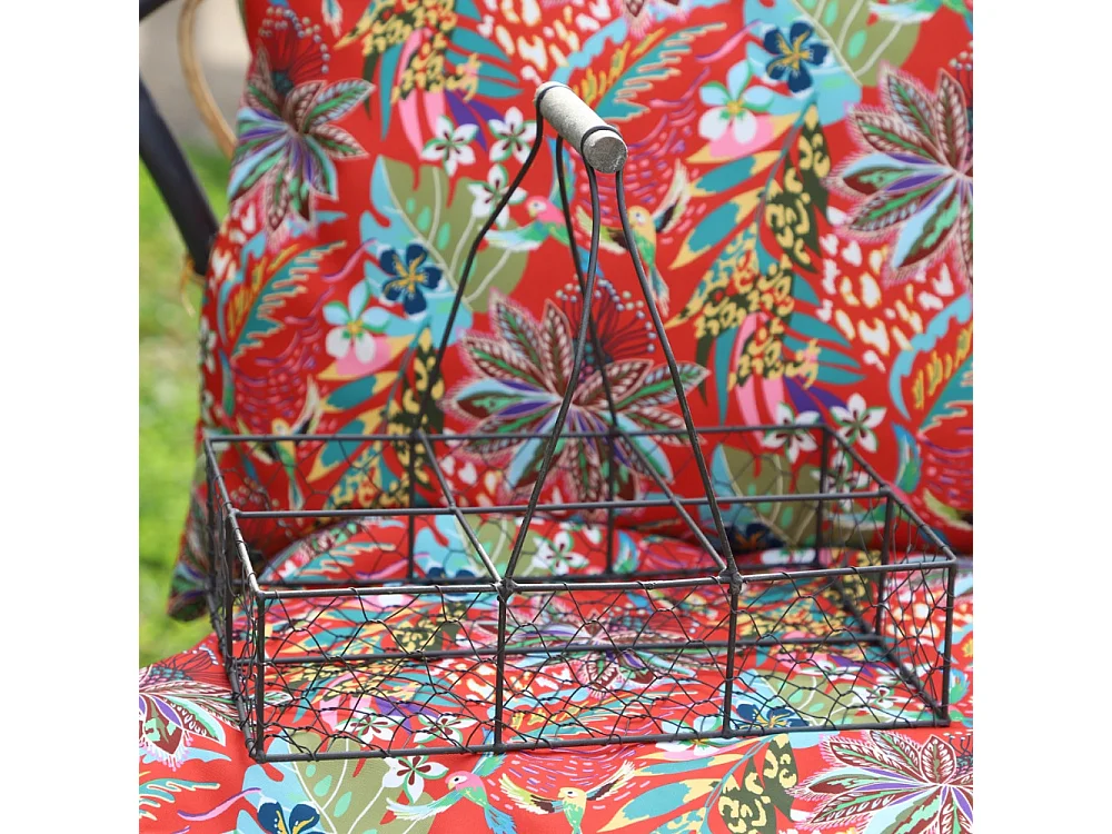 Panier grillagé jardinère extérieur jardin pot fleur zinc gris 29cm