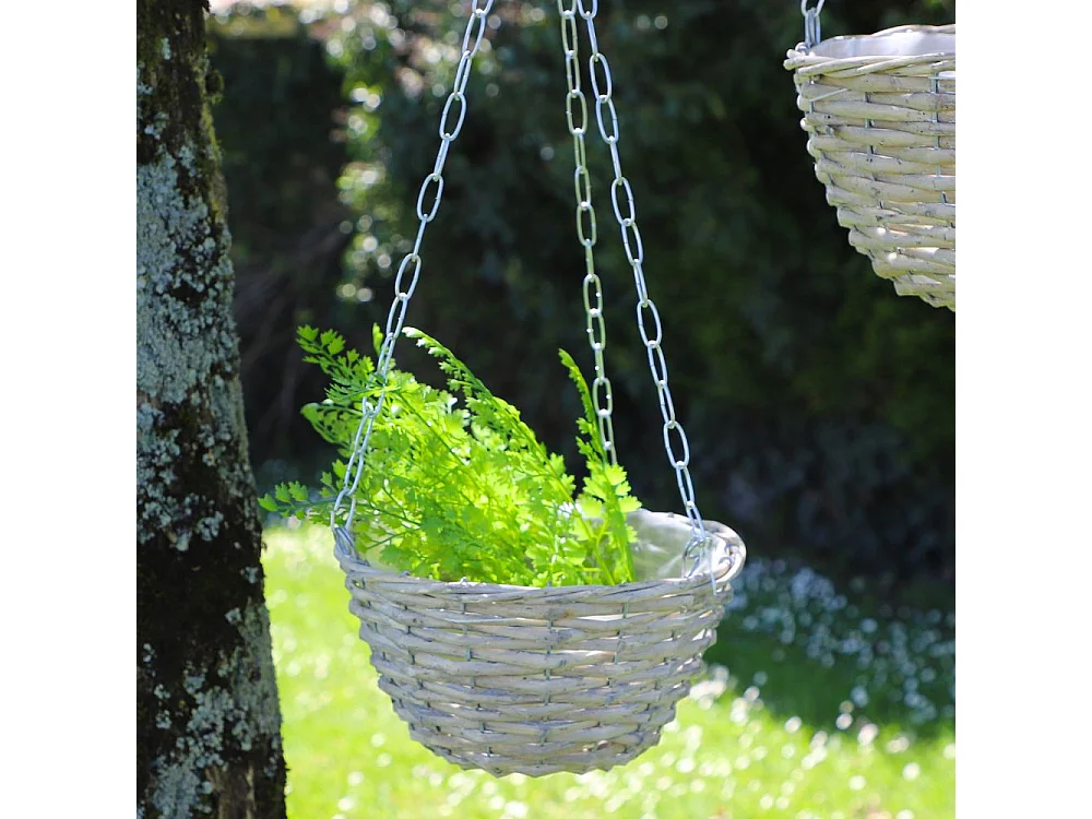 Set3 paniers poule corbeille fruit légumes osier marron 22-26-30cm