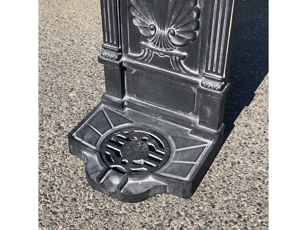 Fontaine de jardin extérieur fonte aluminium noire coquillage 84cm