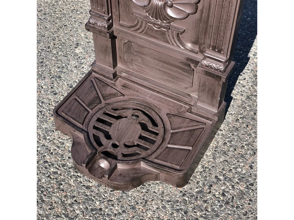 Fontaine de jardin extérieur fonte aluminium marron coquillage 84cm