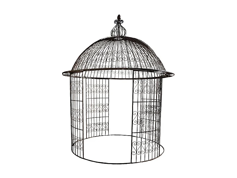 Gloriette pergola tonnelle kiosque abri jardin fer marron 300x368 cm