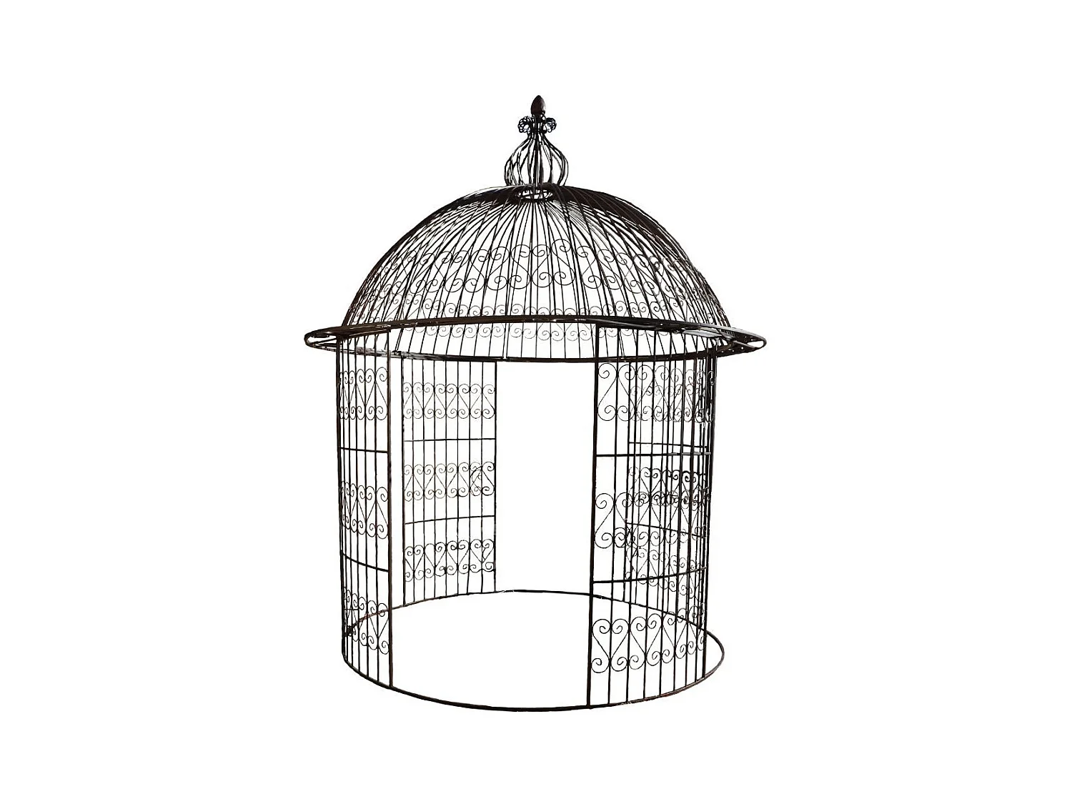Gloriette pergola tonnelle kiosque abri jardin fer marron 300x368 cm
