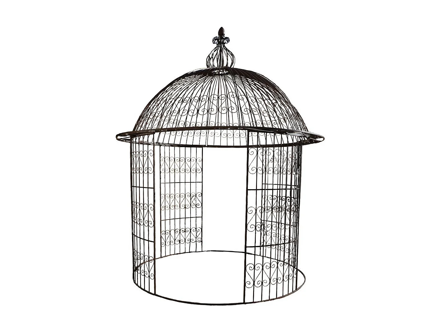 Gloriette pergola tonnelle kiosque abri jardin fer marron 300x368 cm