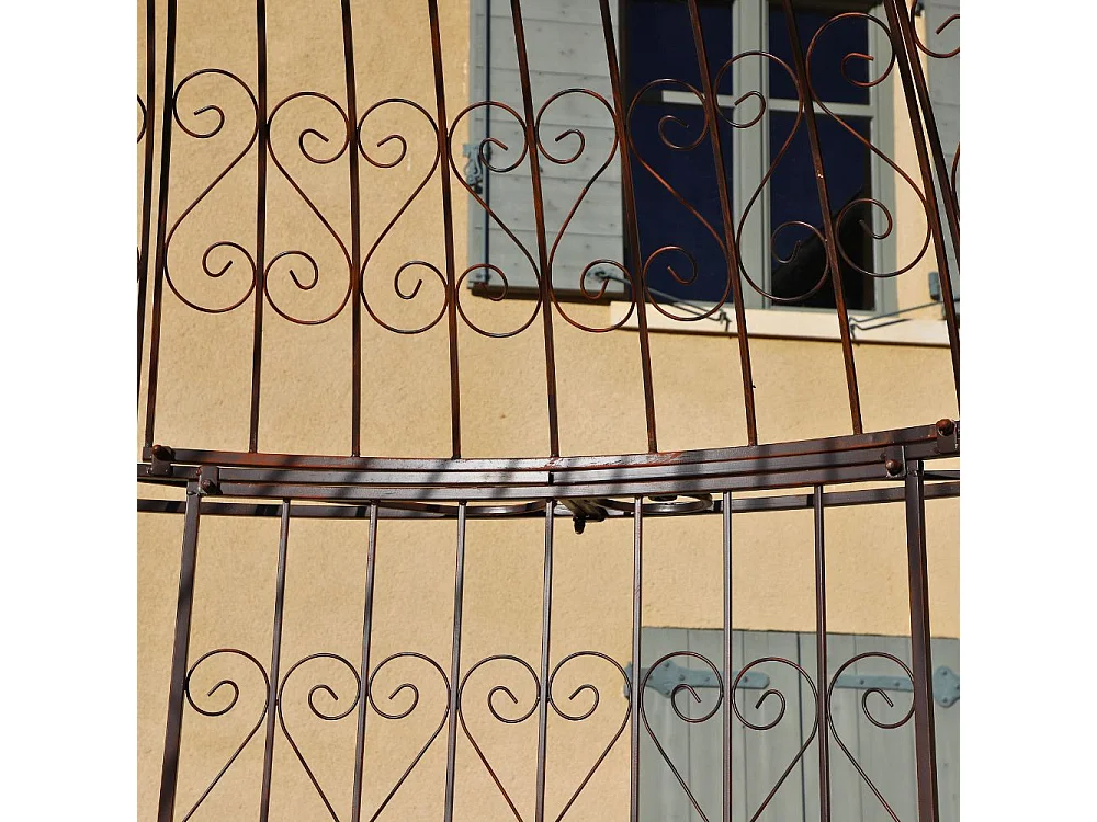 Gloriette pergola tonnelle kiosque abri jardin fer marron 300x368 cm