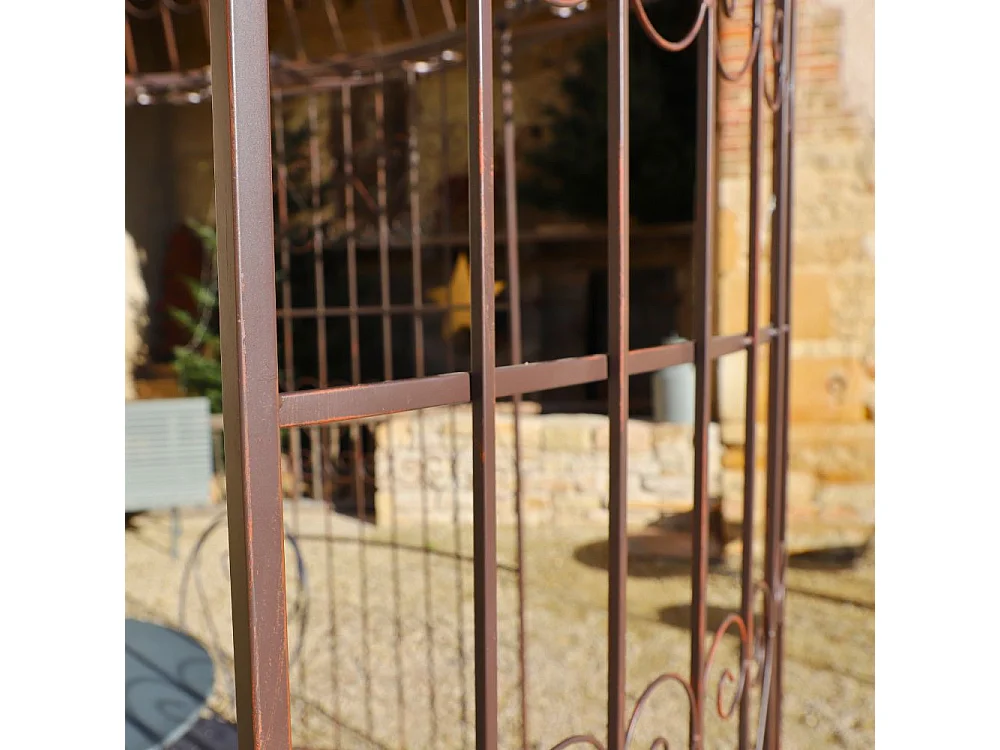 Gloriette pergola tonnelle kiosque abri jardin fer marron 300x368 cm