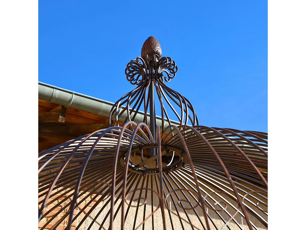 Gloriette pergola tonnelle kiosque abri jardin fer marron 300x368 cm