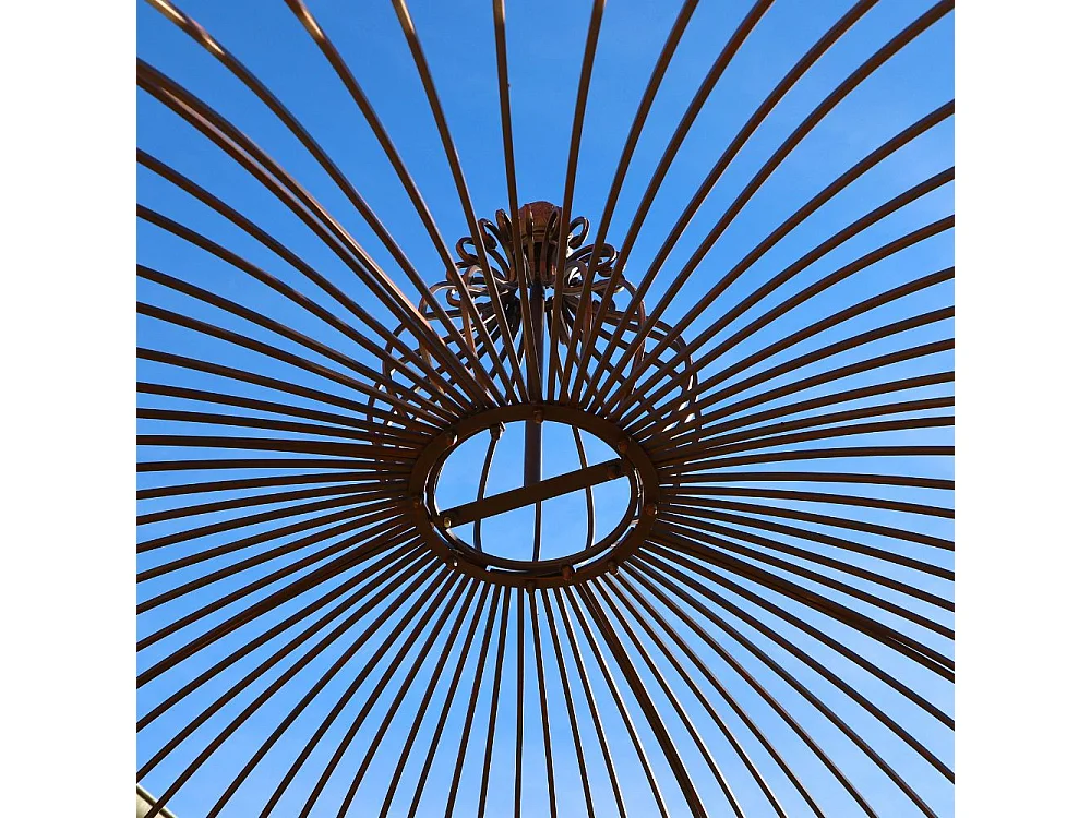 Gloriette pergola tonnelle kiosque abri jardin fer marron 300x368 cm