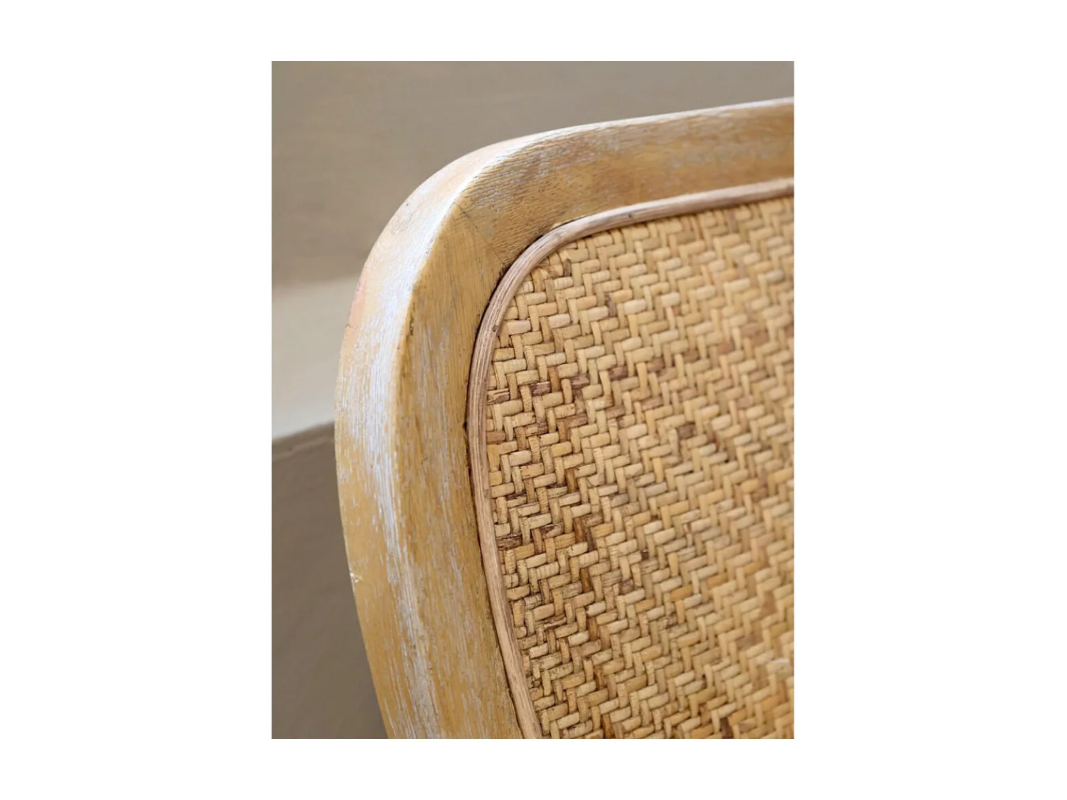 Chaise longue en bois de caoutchouc et rotin marron 60 x 62 x 78.5 cm