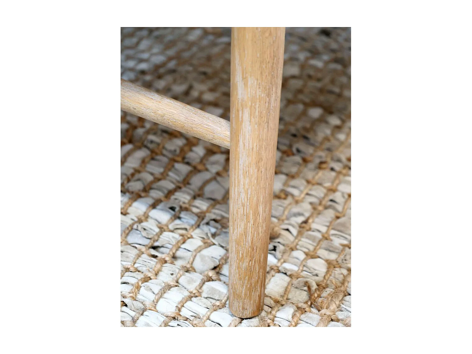 Chaise longue en bois de caoutchouc et rotin marron 60 x 62 x 78.5 cm