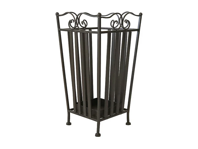 Porte parapluie en fer forgé marron 26 x 26 x 46 cm