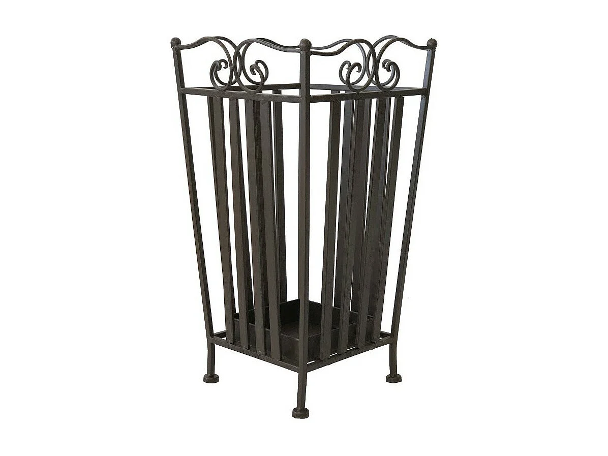 Porte parapluie en fer forgé marron 26 x 26 x 46 cm