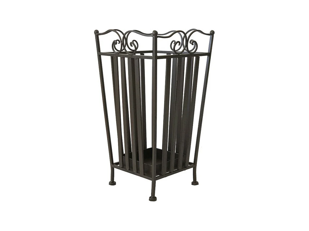 Porte parapluie en fer forgé marron 26 x 26 x 46 cm