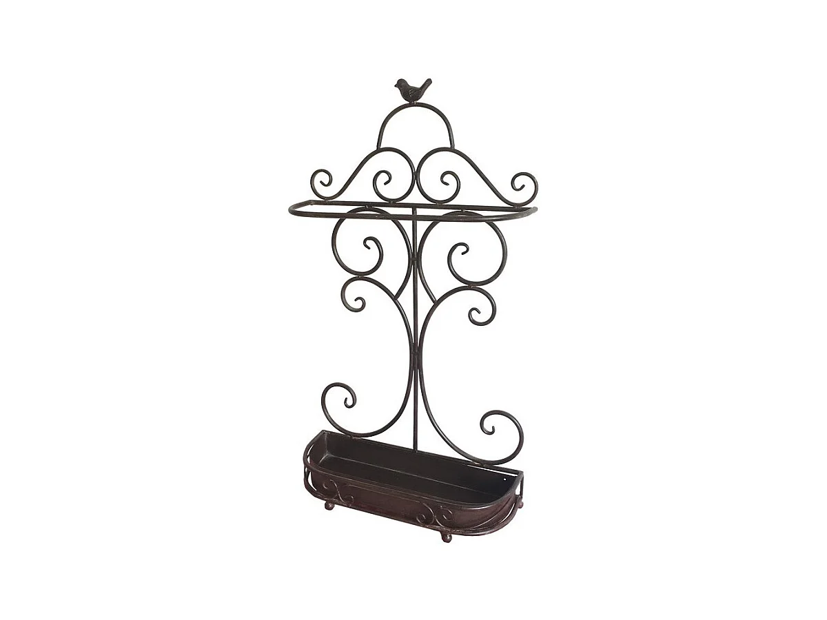 Porte-Parapluie en fer forgé marron 70 x 39 cm