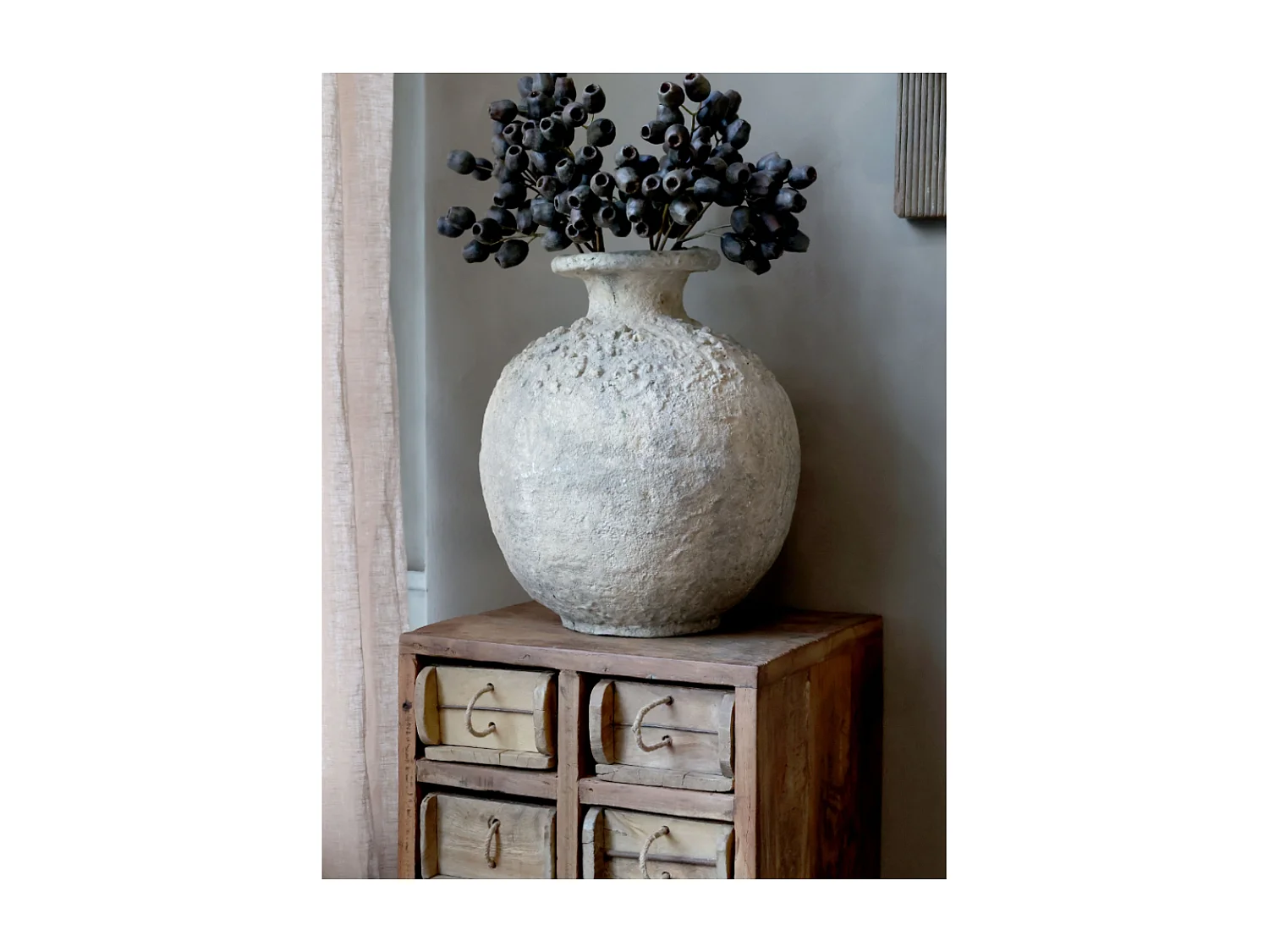 Commode ancienne 10 tiroirs en bois recyclé 40 x 33 x 70 cm