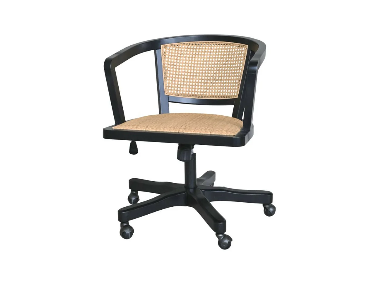 Chaise de bureau en bois noir et marron 60 x 60 x 80 cm