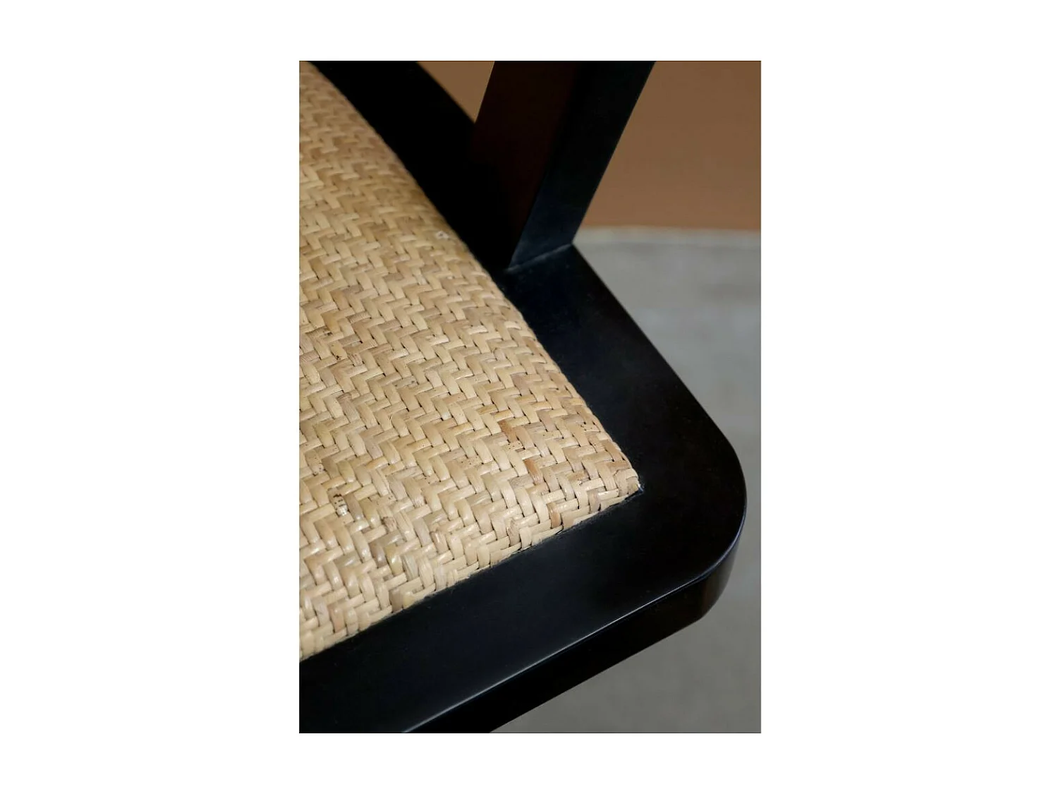 Chaise de bureau en bois noir et marron 60 x 60 x 80 cm