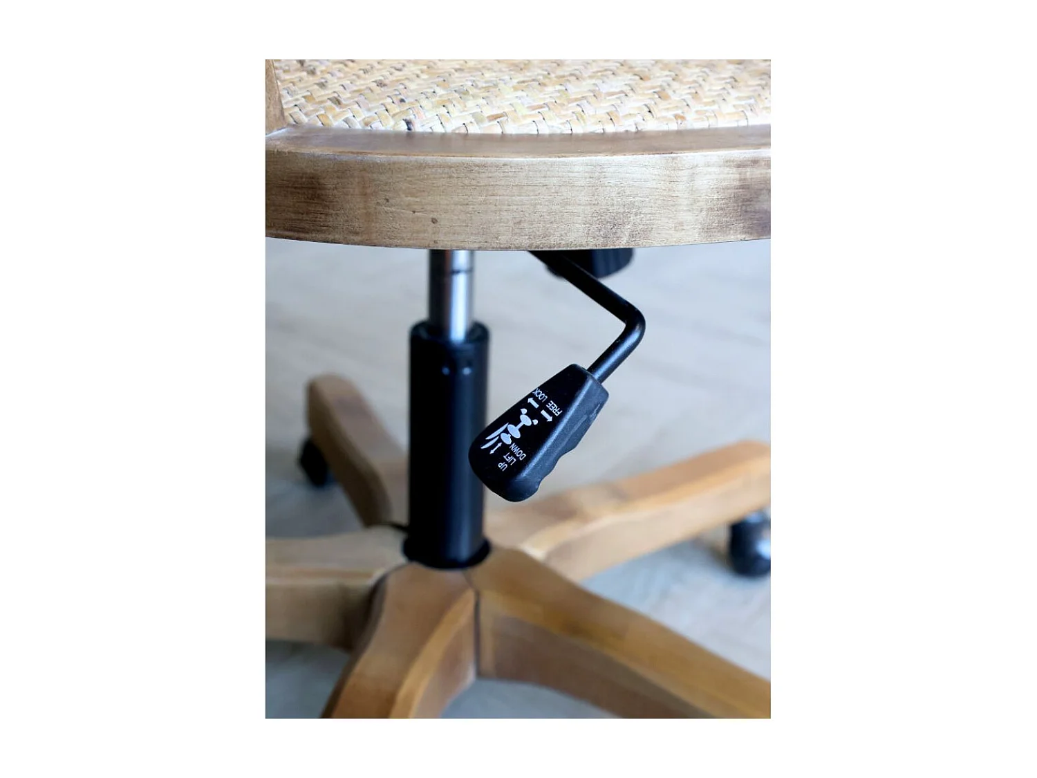 Chaise de bureau en bois de bouleau et rotin 60 x 60 x 80 cm