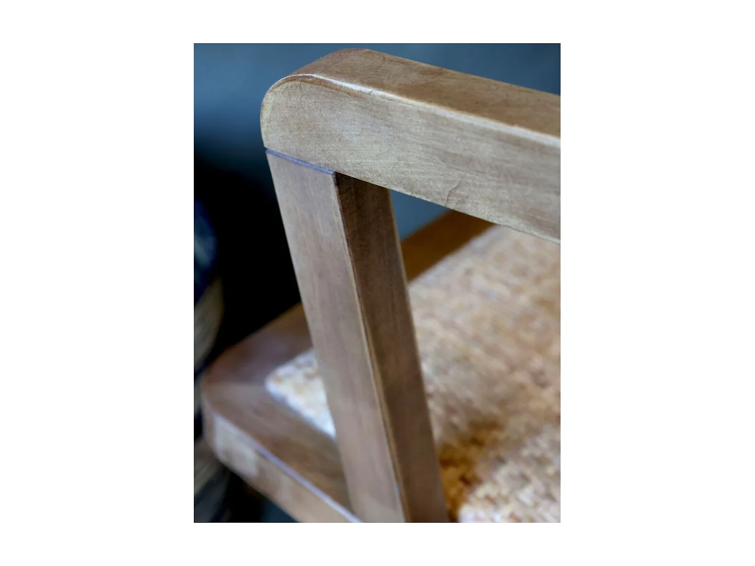 Chaise de bureau en bois de bouleau et rotin 60 x 60 x 80 cm